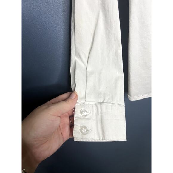 Mono B Size Medium Button Down White Corpcore Top with Bow Tie Back Preppy Girly - Picture 7 of 9